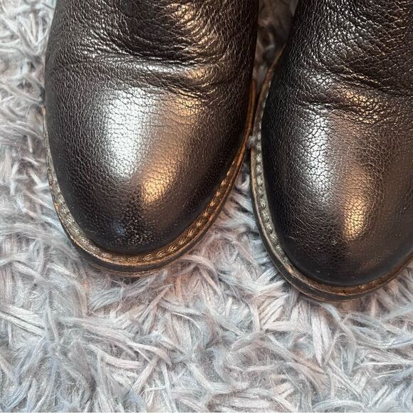Modern Vintage Black Leather Ankle Boots Size US 10 EU 40 - Picture 3 of 6